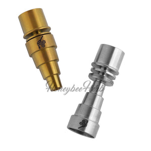 Honeybee Herb Titanium 6-in-1 Original Enail Dab Nail Universal 6-in-1 Connection Enail Coil Size - 16mm & 20mm Grade 2 Titanium Compatible with Male & Female Joints Fits 10mm, 14mm, 18mm Joints Compatible with Most 25mm Carb Caps 