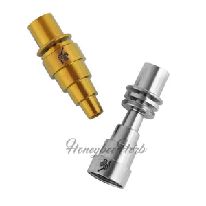 Honeybee Herb Titanium 6-in-1 Original Enail Dab Nail Universal 6-in-1 Connection Enail Coil Size - 16mm & 20mm Grade 2 Titanium Compatible with Male & Female Joints Fits 10mm, 14mm, 18mm Joints Compatible with Most 25mm Carb Caps 