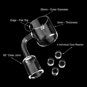 Honeybee Herb Quartz Banger Quad Core Reactor 90° Degree typograph