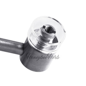 Honeybee Herb Titanium 4-in-1 Sidecar Hybrid Banger Dab Nail Universal 4-in-1 Connection Grade 2 Titanium Quartz Dish 22.5mm Fits 10mm, 14mm, 18mm Joints Compatible with Male & Female Joints Compatible with Most 25mm Carb Caps